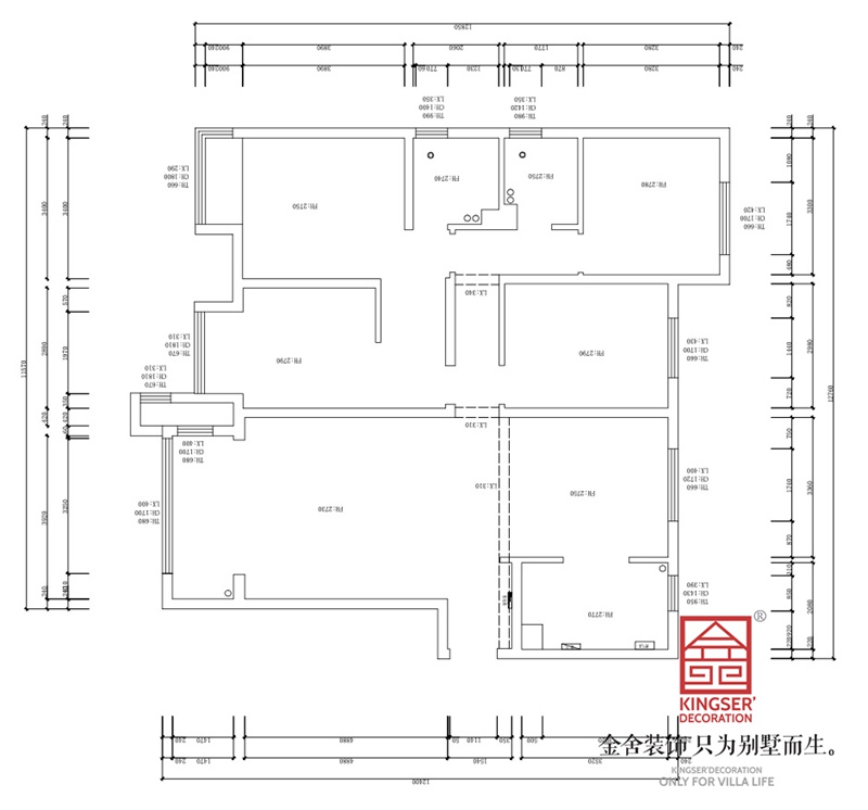 東南智匯城170平米四室二廳一廚兩衛戶型原始平面圖