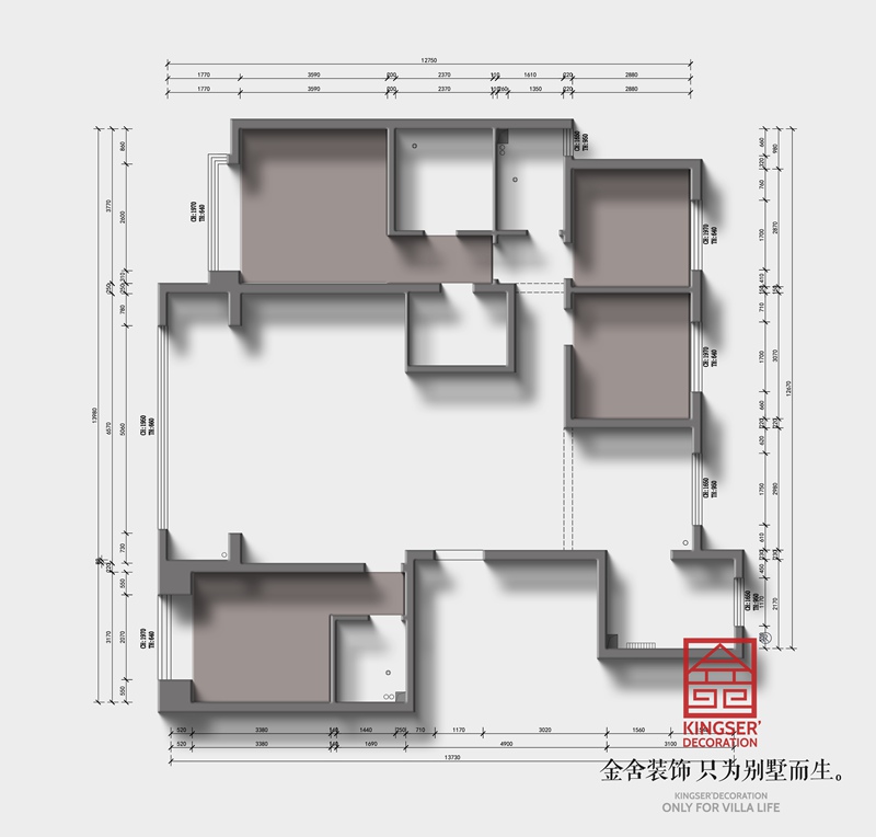 錦江府188平四室兩廳三衛原始戶型圖